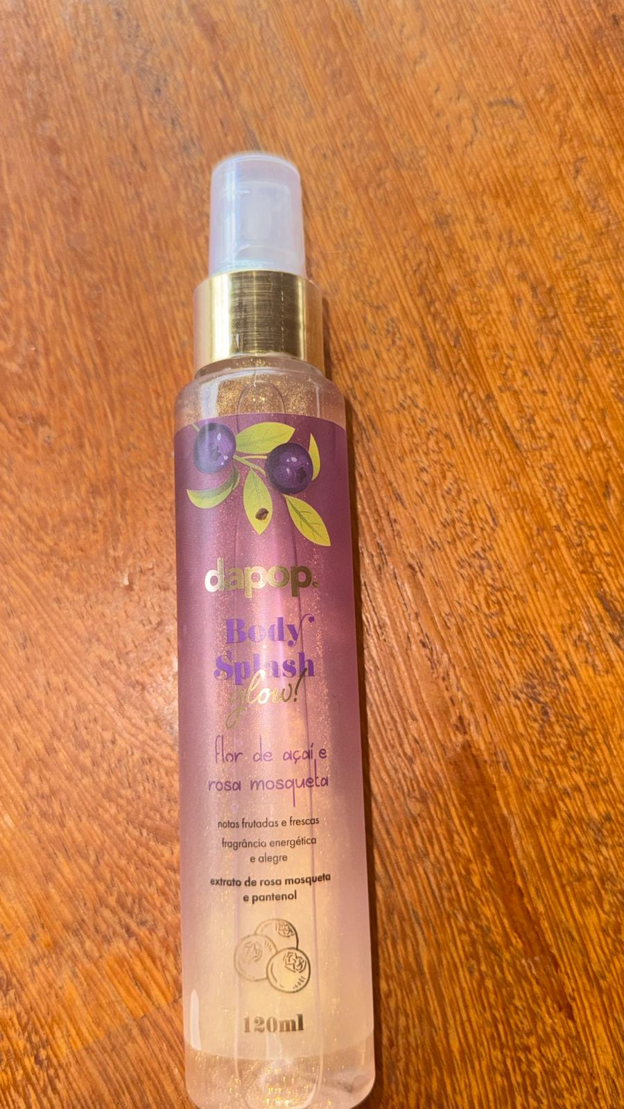 Body Splash Dapop Glow Flor de Açai e Rosa Mosqueta 120ml