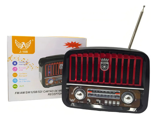 RADIO CAIXA DE SOM JD-108 -> 81827