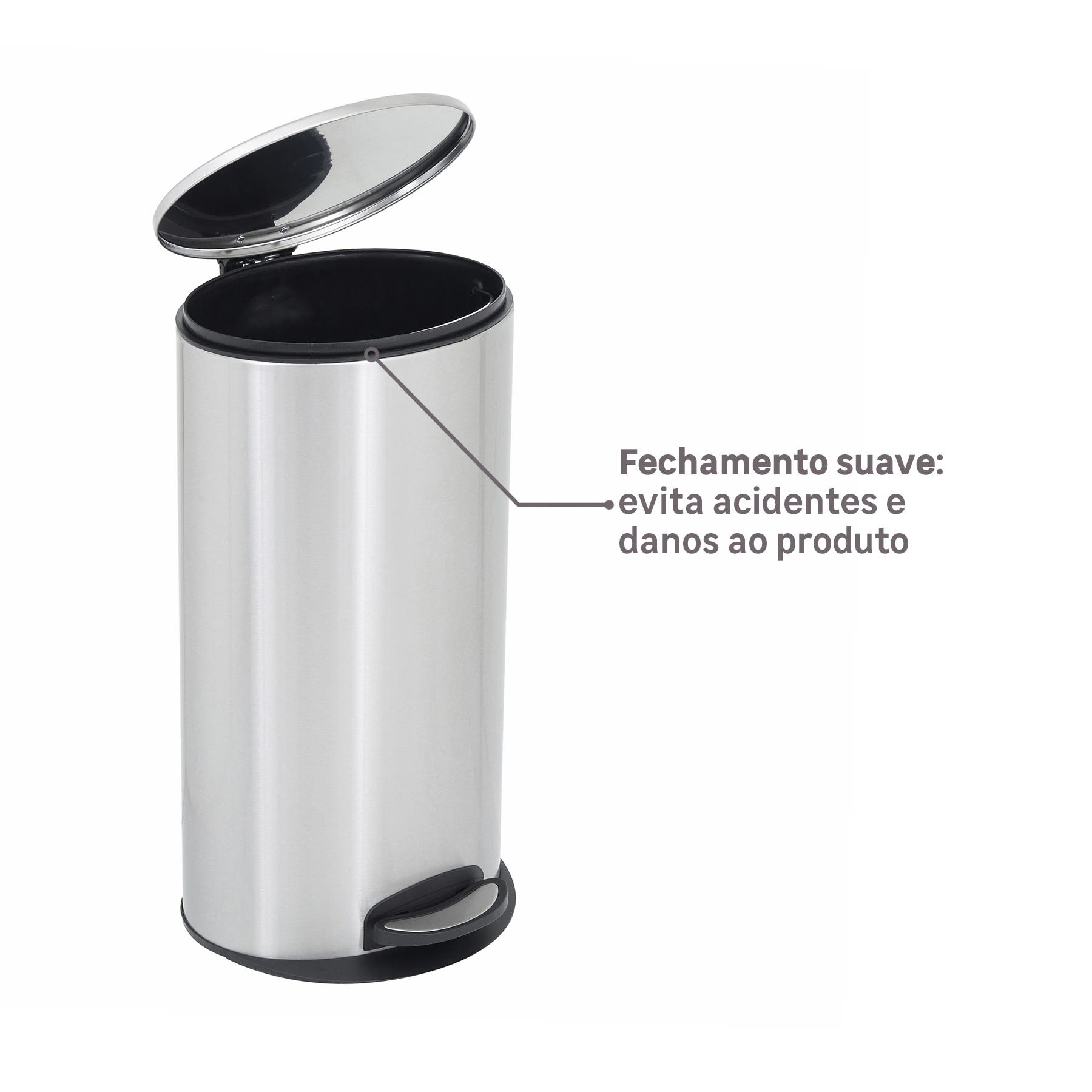 LIXEIRA DE INOX COM PEDAL - FM180