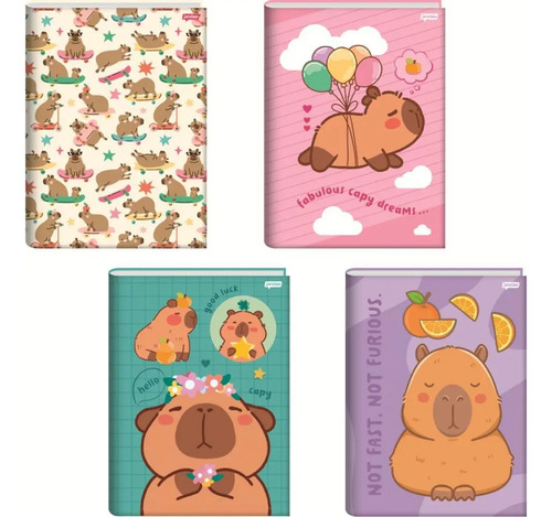 CADERNO 1/4 80FL BROCH CD CAPYVIBES - 78377
