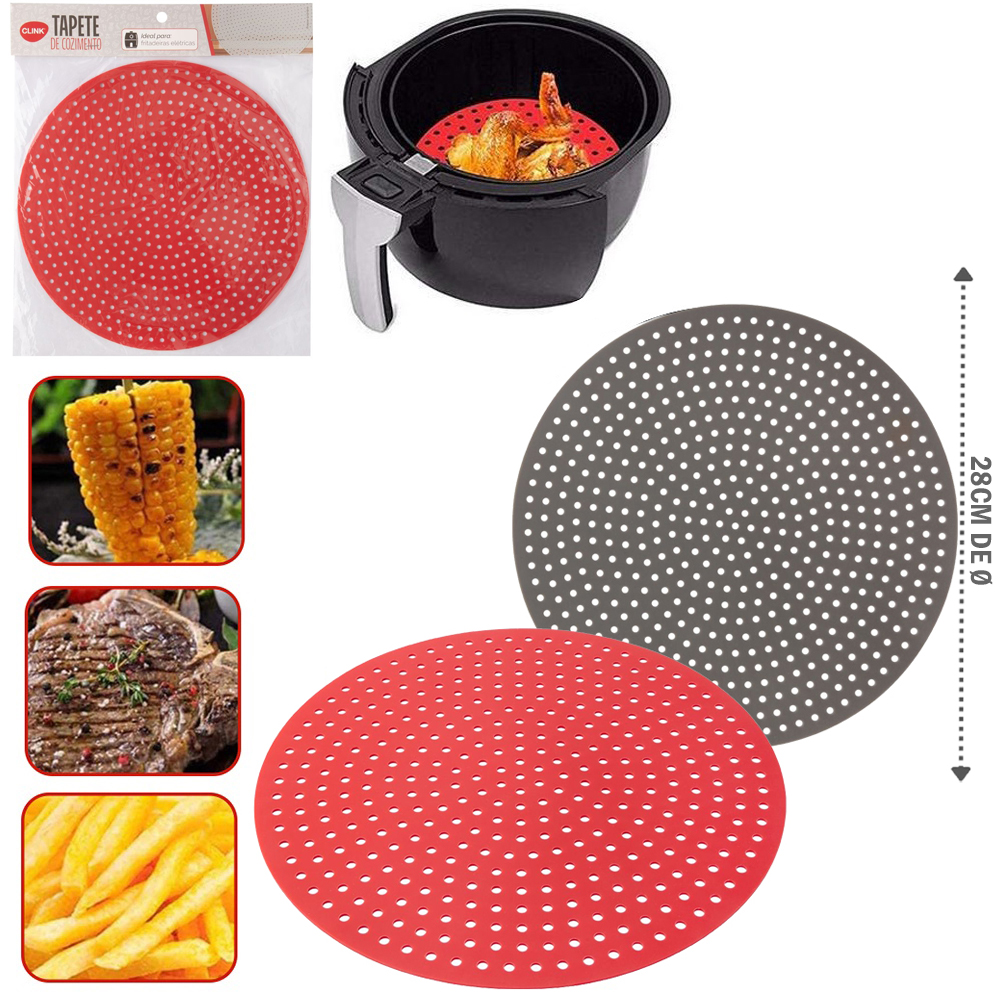CLINK CK6015 - TAPETE CULINARIO DE SILICONE REDONDO PARA AIR FRYER 28CM